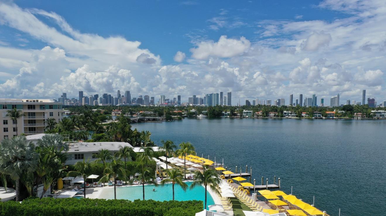 Northwest view from Farrey Lane toward Miami skyline